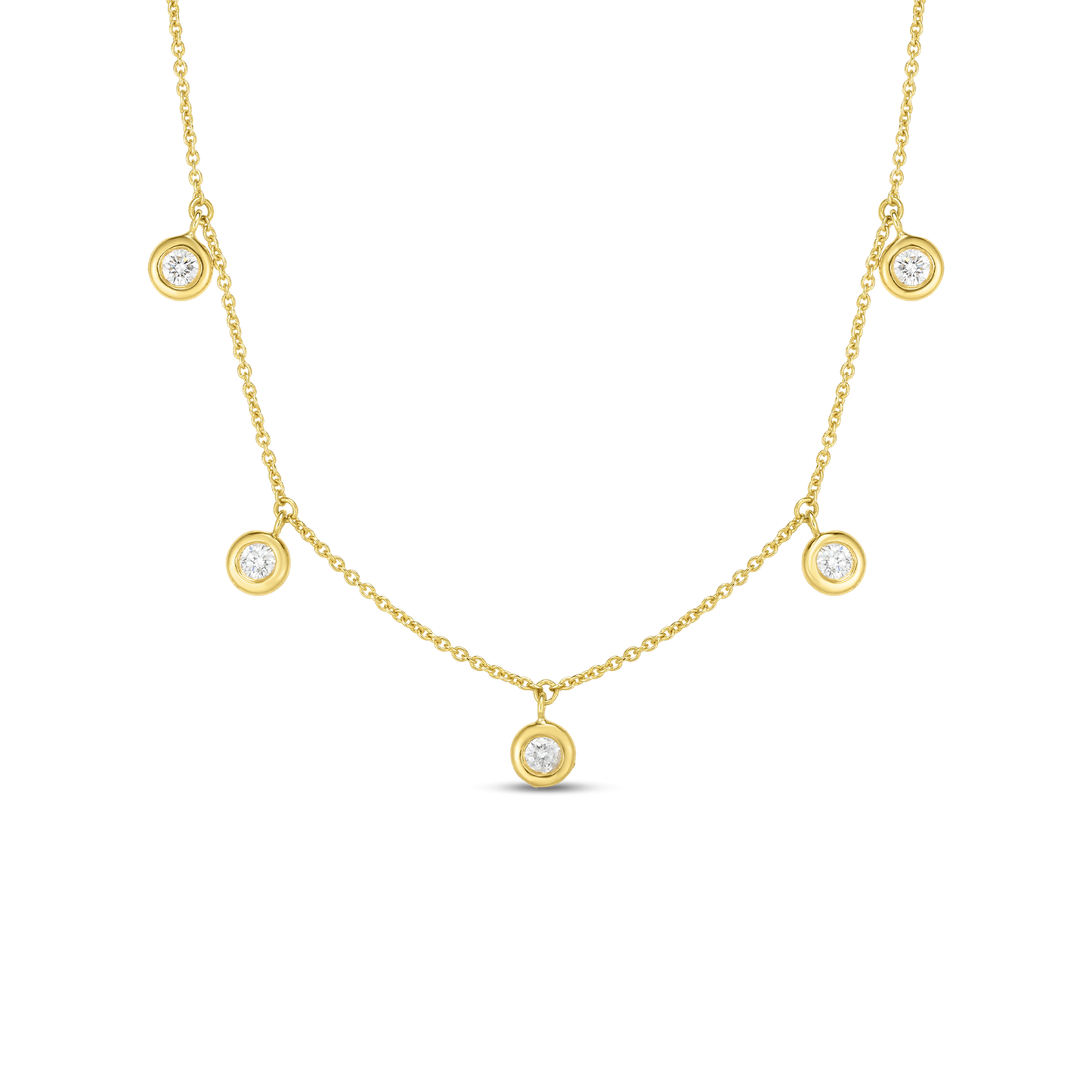 Roberto Coin Gold Dangling Five Station Necklace