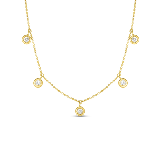 Roberto Coin Gold Dangling Five Station Necklace