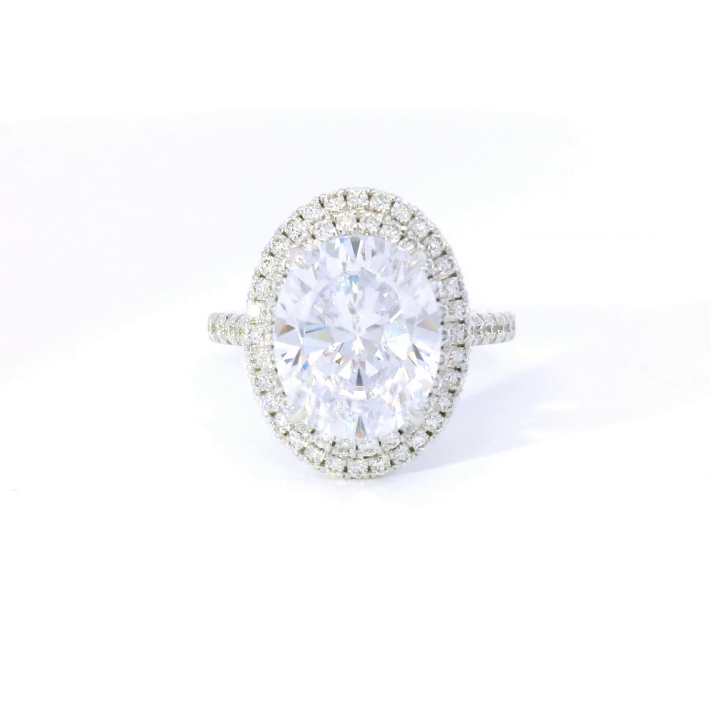 Couture Oval Center w/ Diamond Double Halo Engagement Ring Setting