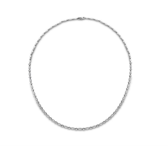 Hearts on Fire Bezel Regal Line Diamond Necklace in 18k White Gold