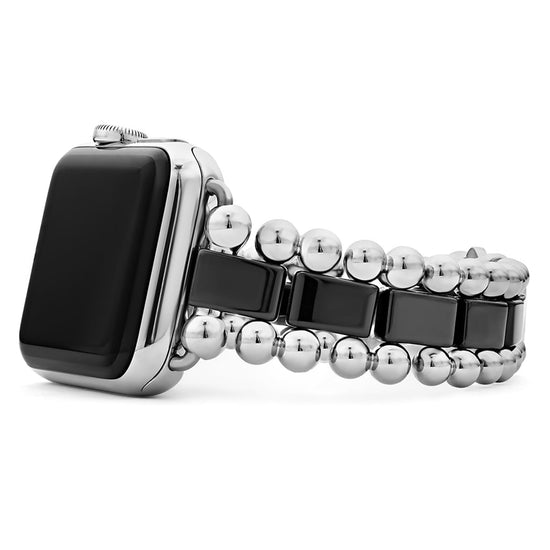 Lagos Black Ceramic and Stainless Steel Watch Bracelet