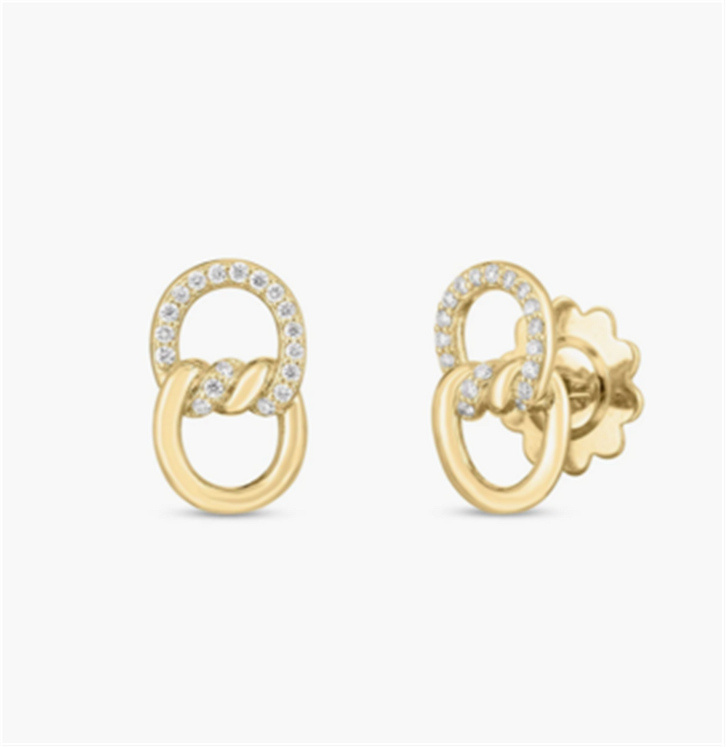 Roberto Coin Cialoma Diamond Knot Earrings in 18k Gold
