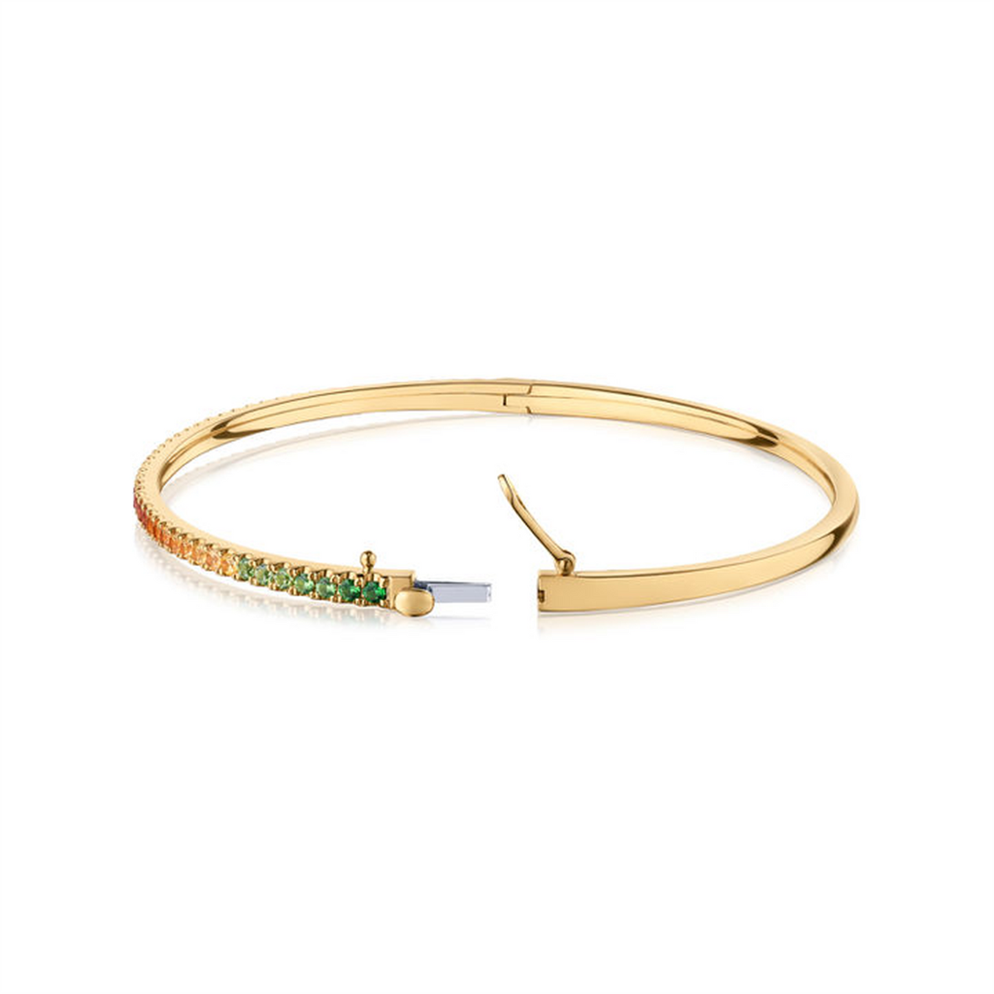 Kwiat 18k Gold Stackable Bangle with Rainbow Gemstones, 2.10 mm
