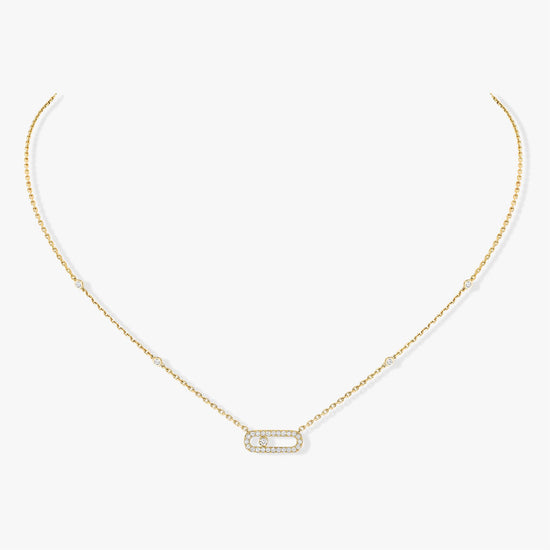 Messika Move Uno  Pavé Necklace in 18k Gold & 1/4ct Diamonds