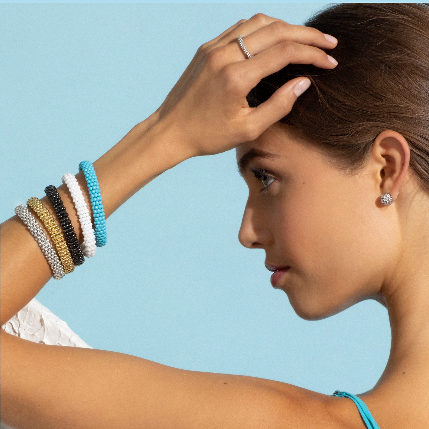 Lagos Caviar Stacking Ring in Sterling Silver