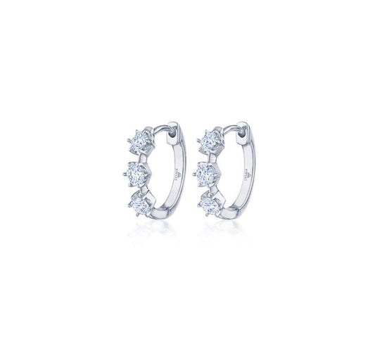 Kwiat Huggie Hoop Earrings with .5 Carat Diamonds