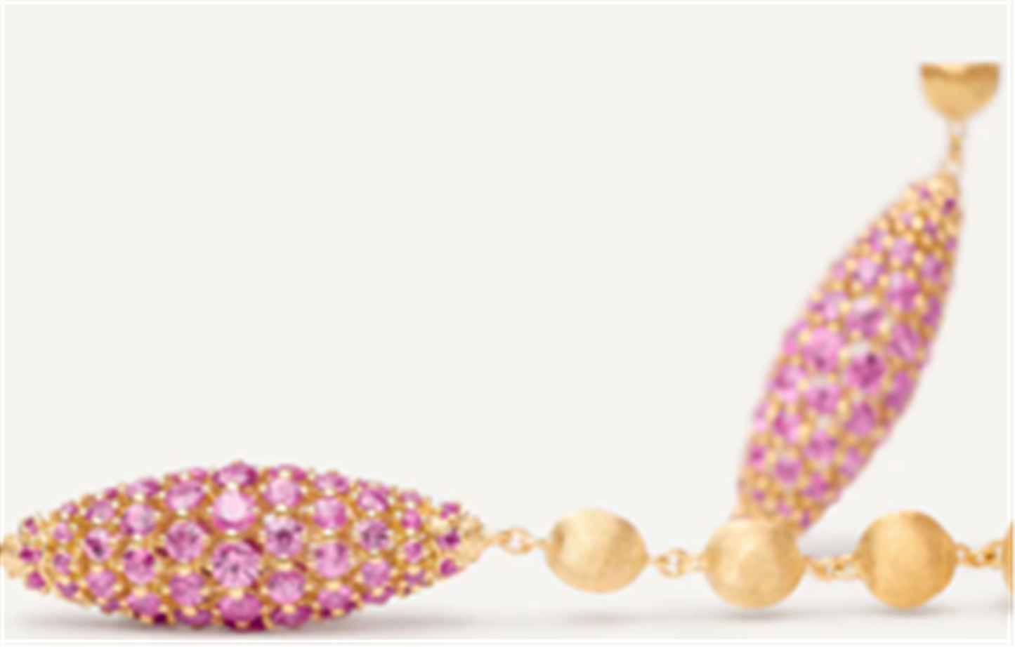 Marco Bicego Africa Chandelier Earrings with Pink Sapphire Pavé in 18k Gold