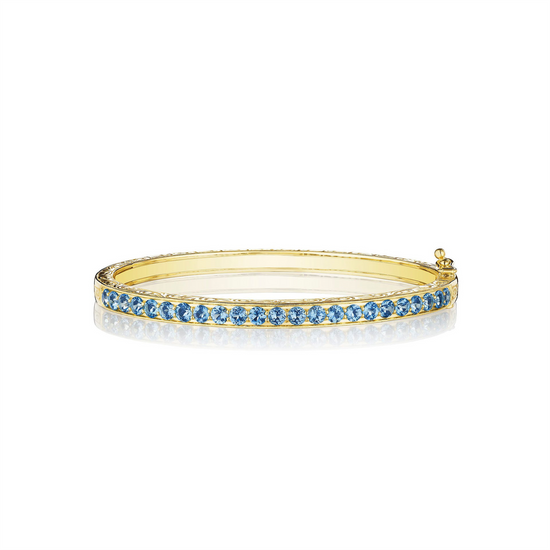 Penny Preville Aquamarine Bangle in 18k Gold