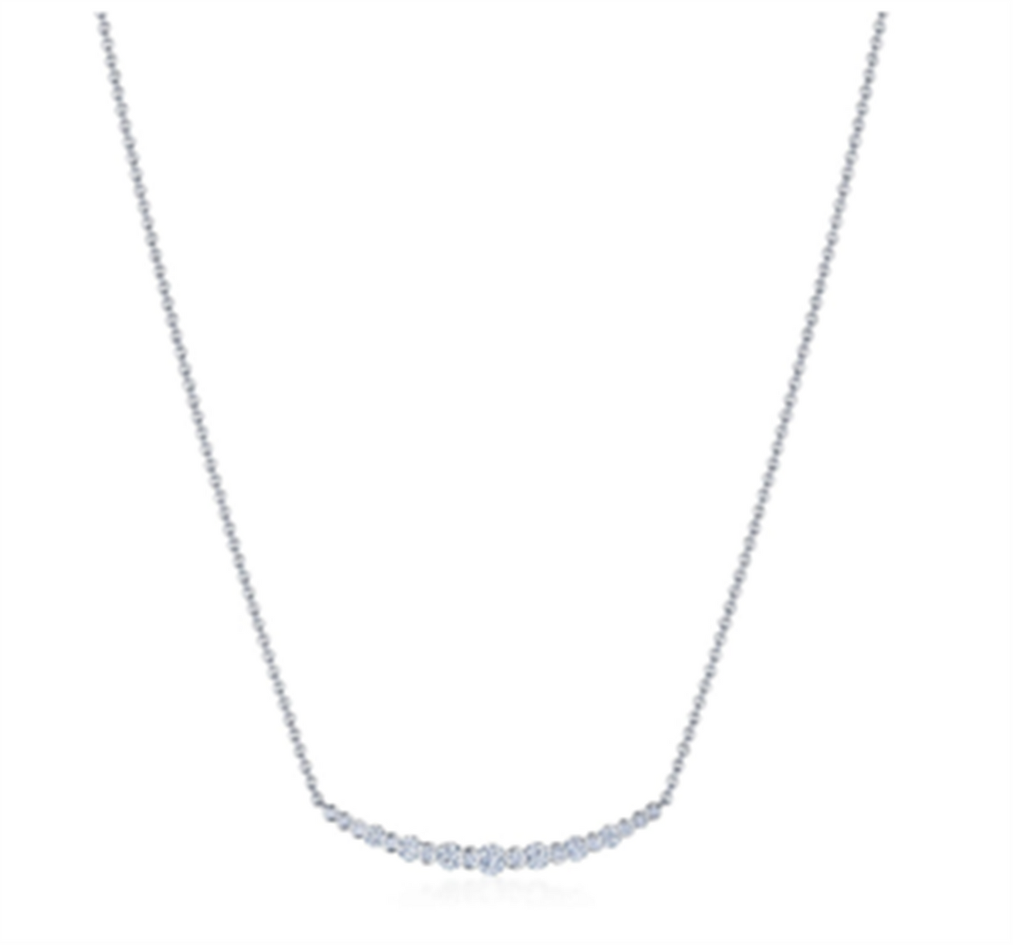 Kwiat Curved Bar Diamond Necklace in 18k White Gold