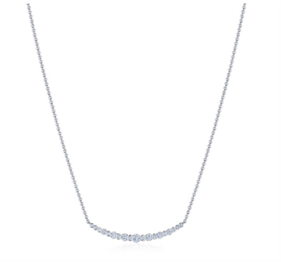 Kwiat Curved Bar Diamond Necklace in 18k White Gold