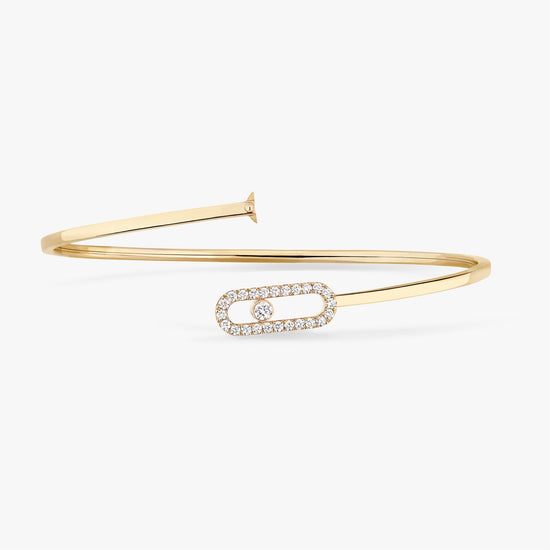 Messika Move Uno Pavé Flex Bangle in 18k Gold & 1/3ct Diamonds - Medium