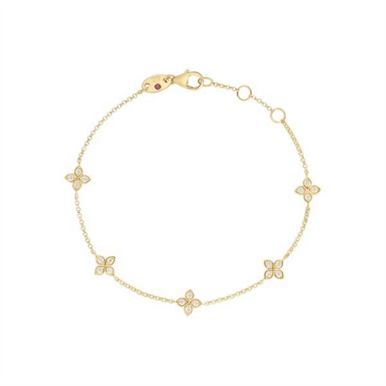Roberto Coin Love by the Inch 5 Station Diamond Flower Bracelet