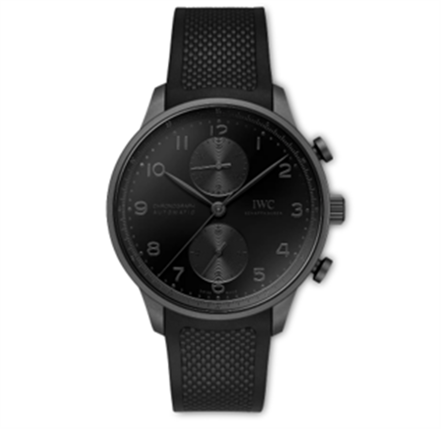 IWC Portugieser Chronograph Certanium 41mm - Black Dial & Black Rubber Strap