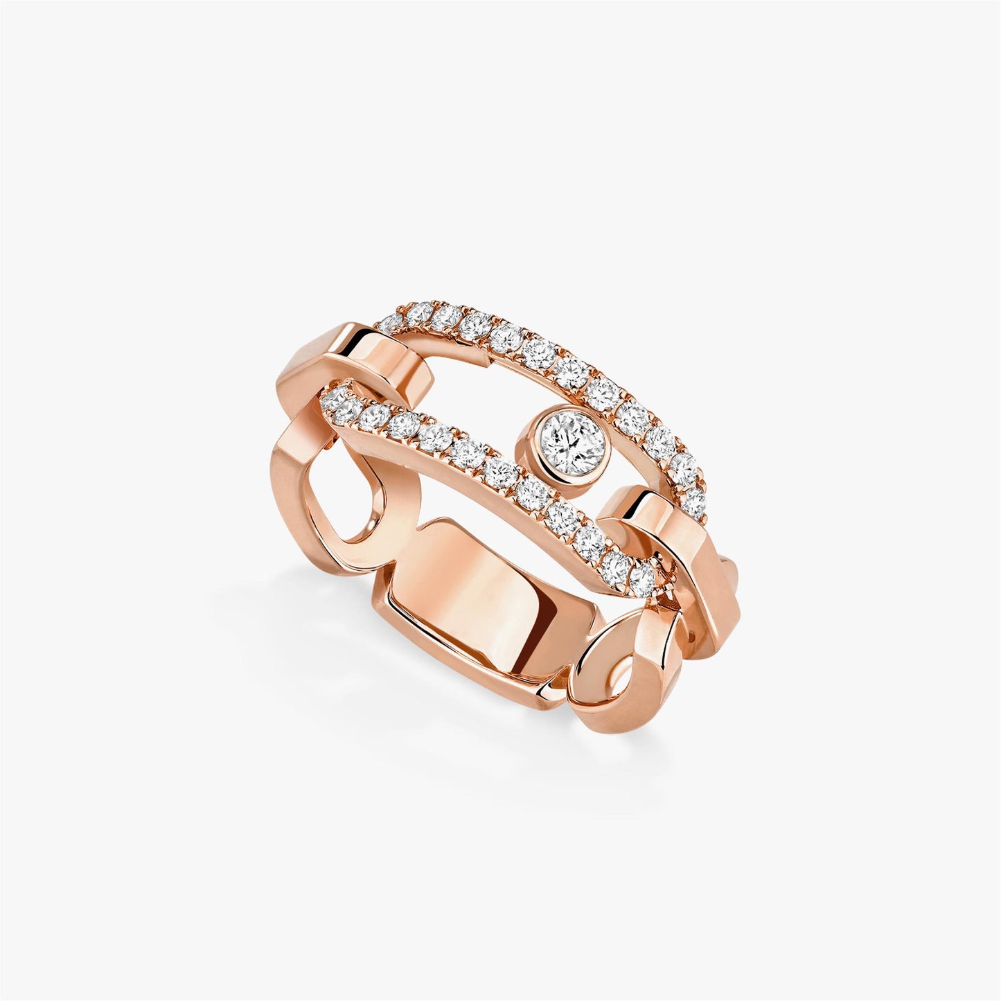 Messika Move Link Rose Gold Diamond Ring