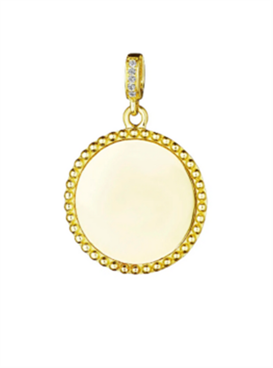 Penny Preville Engravable Gold Round Medallion