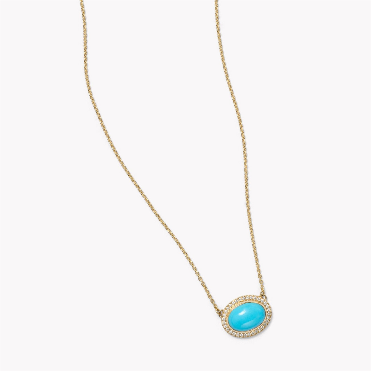 Jamie Turner Aurora Turquoise Pendant w/ Diamonds in 18k Yellow Gold