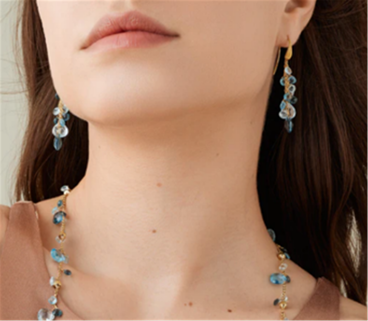 Marco Bicego Paradise Mixed-Strand Topaz Drop Earrings