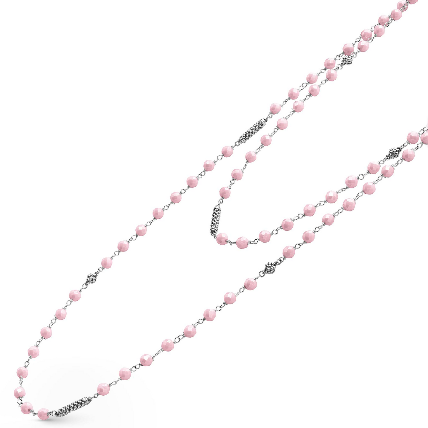 Lagos Long Pink Ceramic Beaded Necklace