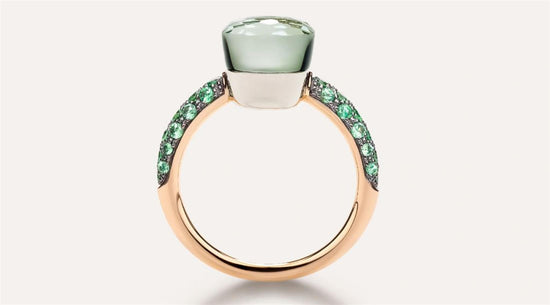 Pomellato Nudo Petit Prasiolite/Malachite/Tsavorite Ring in 18k Rose Gold