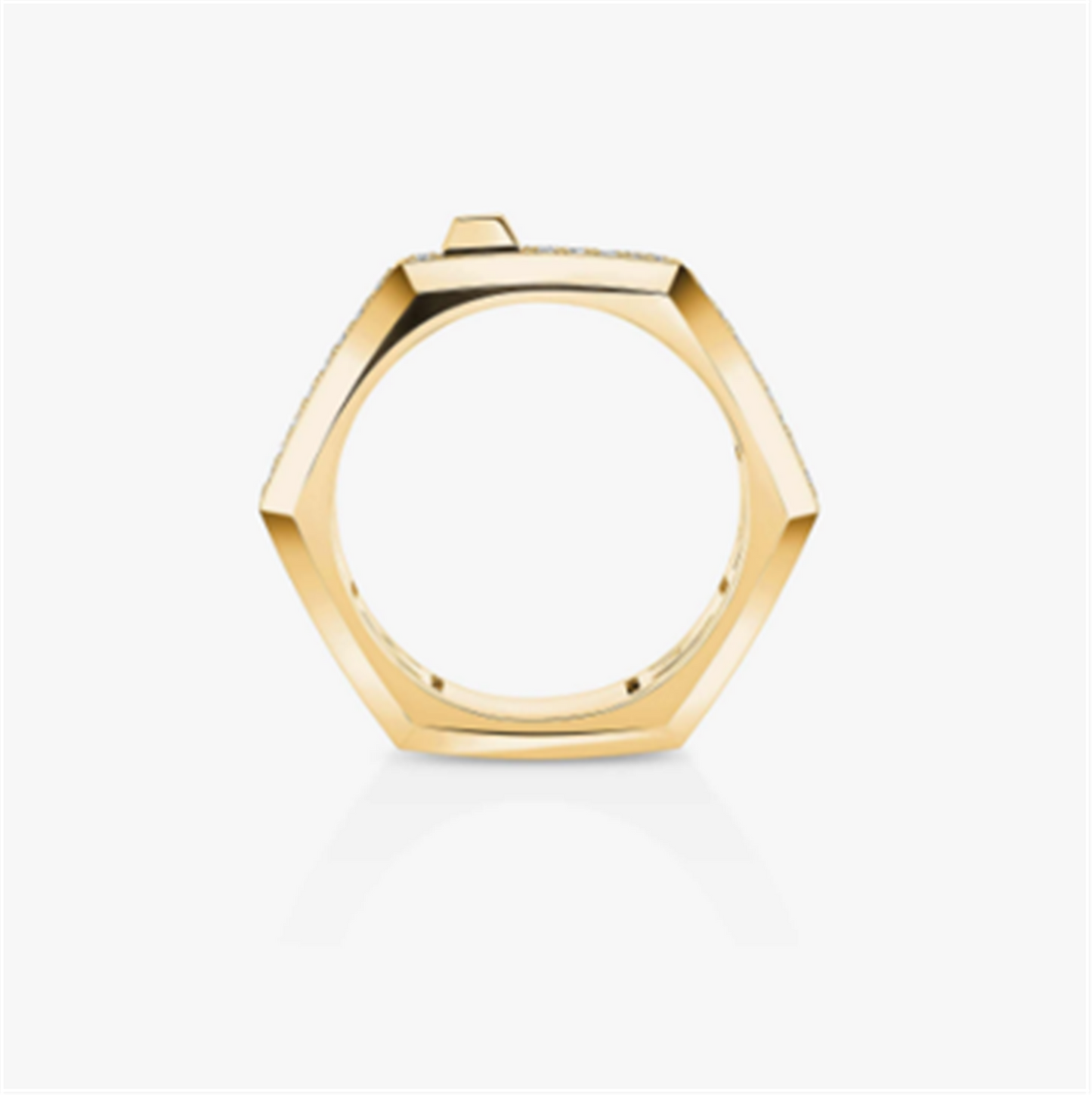 Messika Moderniste Pavé Diamond Ring, Medium in 18k Yellow Gold
