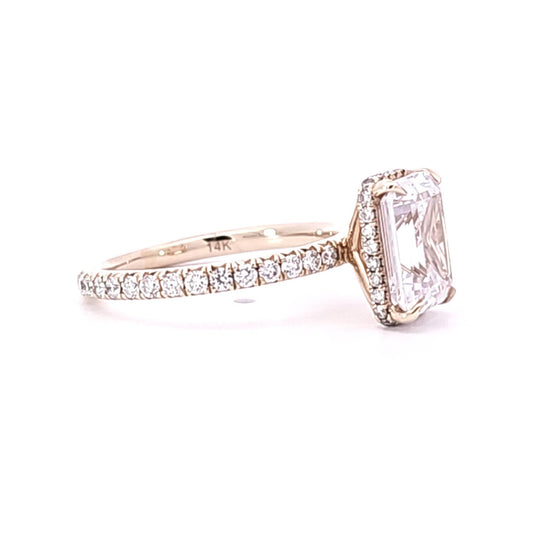 Couture Gold Semi-Mount Engagement Ring w/ Hidden Diamond Halo & Sides