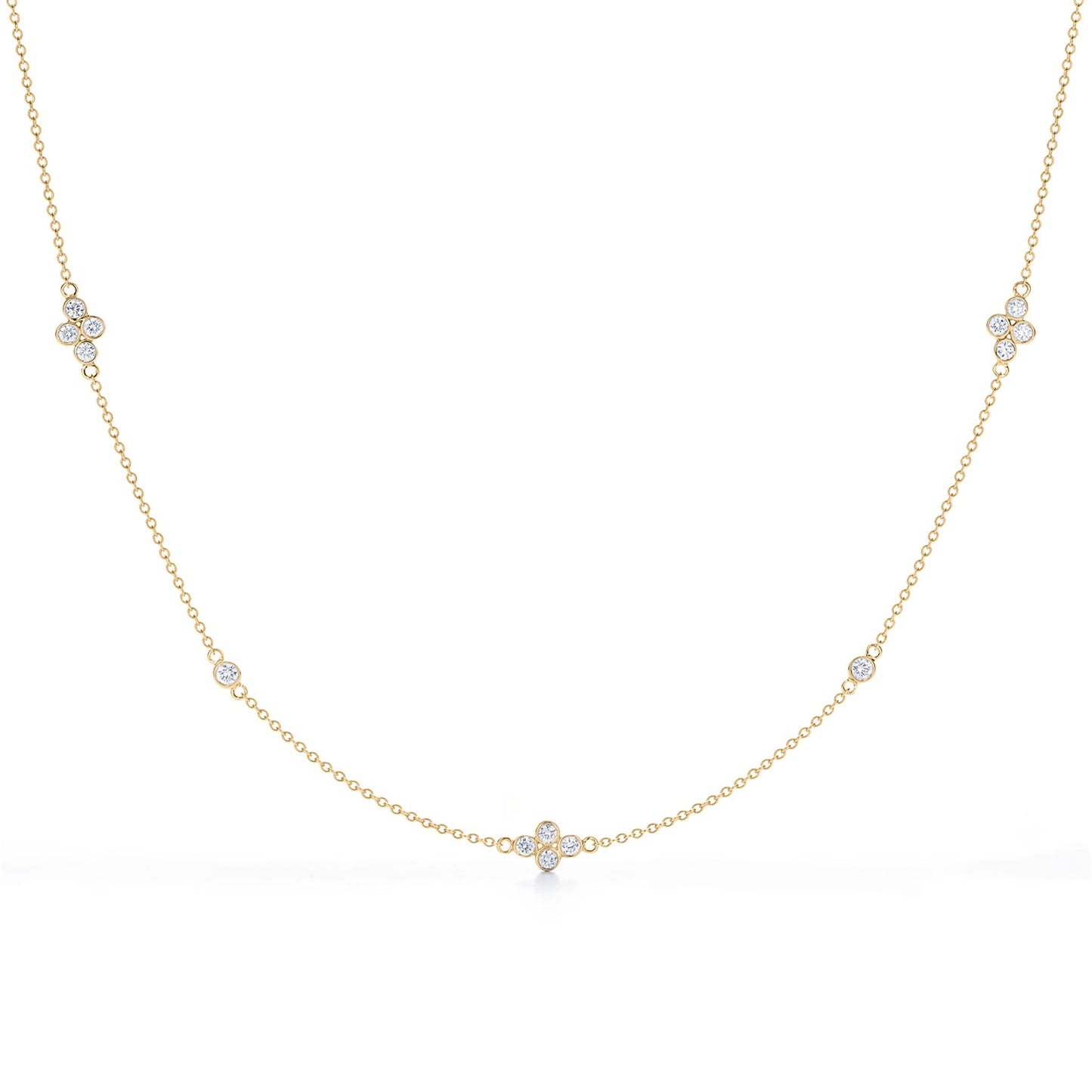 Kwiat Diamond Strings Quads Necklace in 18k Yellow Gold & 1/2ct Diamonds