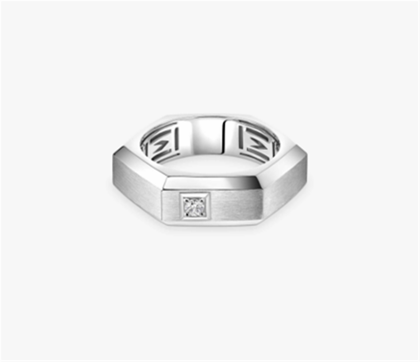 Messika Moderniste Brushed Diamond Ring, Medium in 18k White Gold