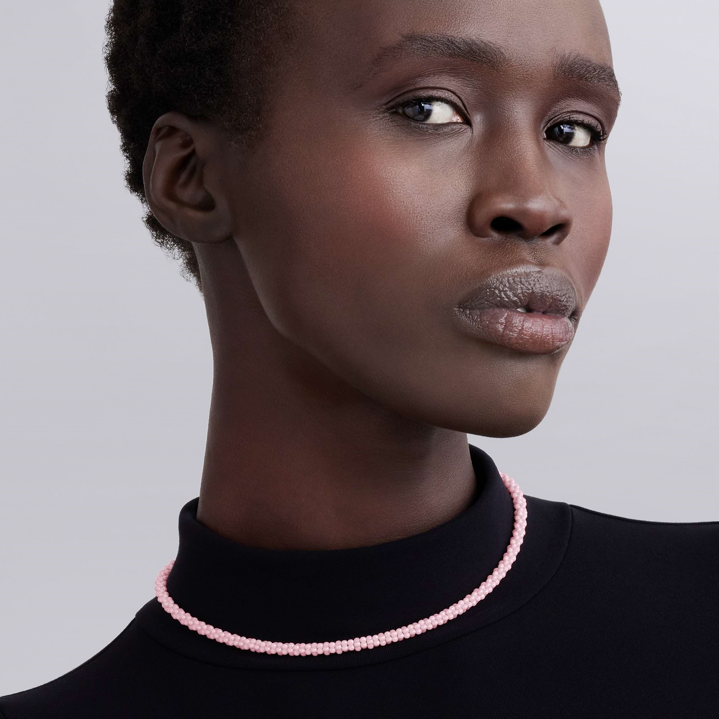 Lagos Pink Ceramic Beaded Necklace