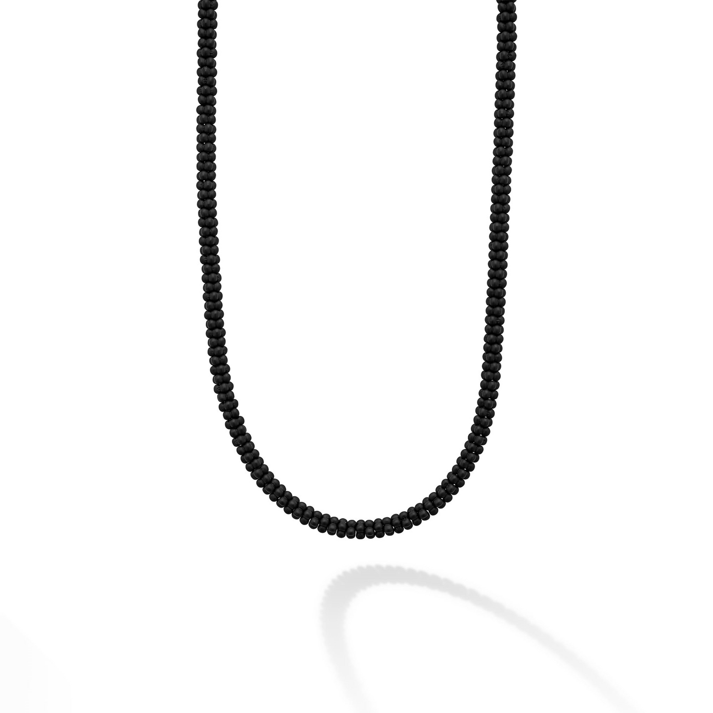 Lagos Matte Black Ceramic Beaded Necklace