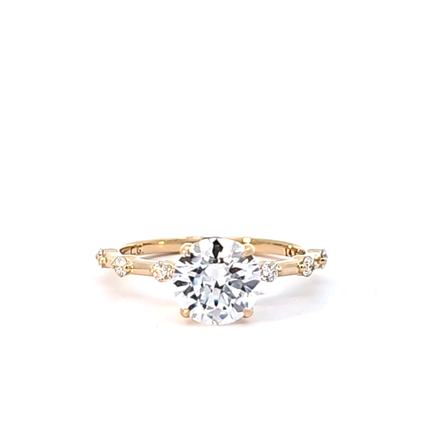 C.Gonshor Scattered Diamond Semi-Mount Engagement Ring in 14k Gold & 1/4ct Diamonds