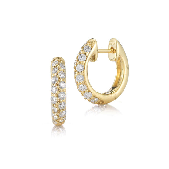 Kwiat 18k Gold Moonlight Petite Pave Diamond Hoops