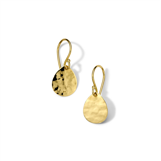 Ippolita Classico Gold Crinkle Hammered Small Teardrop Earring