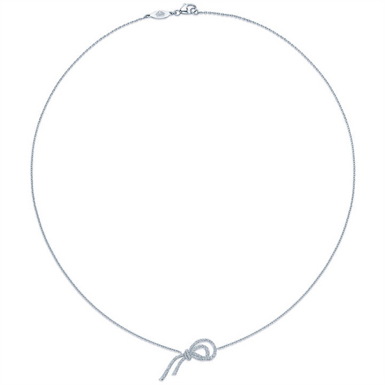 Kwiat Ribbon Diamond Pendant Necklace in Platinum