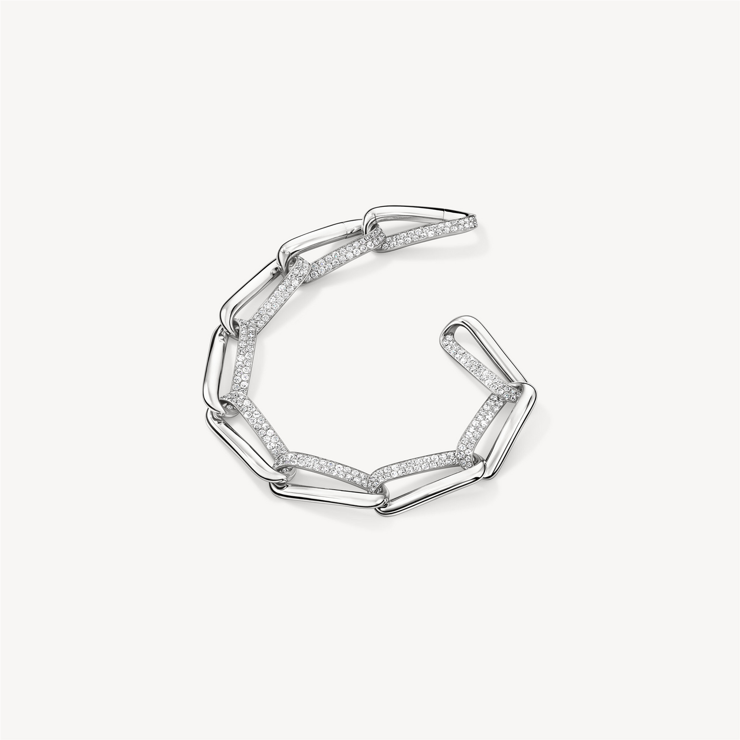 Hearts on Fire Inside/Out Diamond Link Bracelet in 18k White Gold