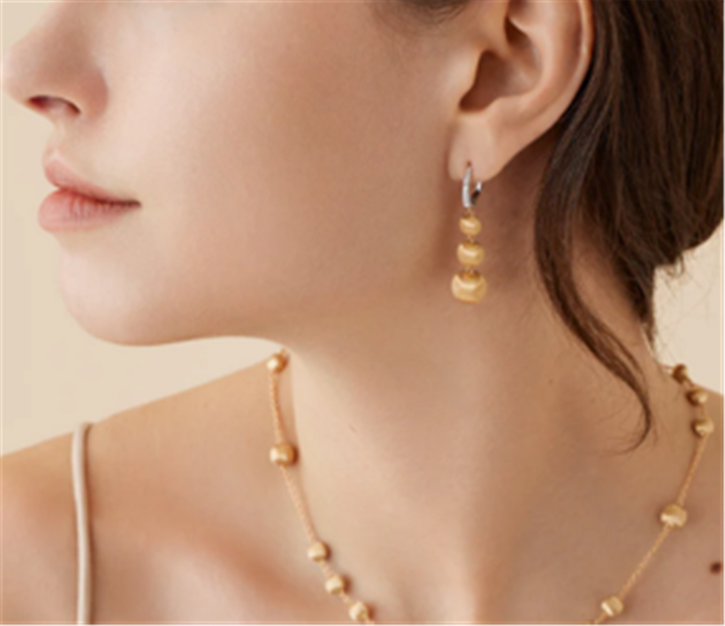 Marco Bicego Africa Graduated Drop Earrings with Diamond Clip