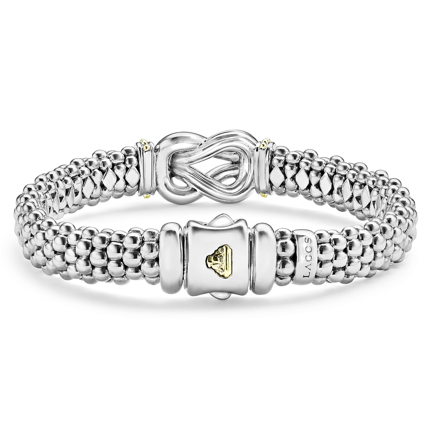 Lagos Two-Tone Knot Caviar Diamond Bracelet