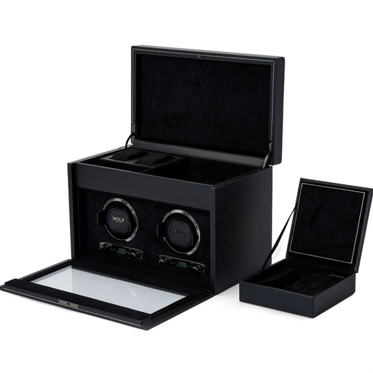 WOLF British Racing Double Watch Winder with Storage