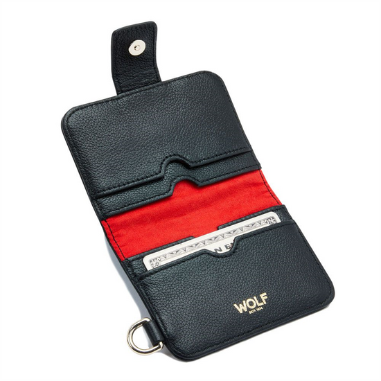 WOLF Mimi Credit Card Holder with Wristlet in Black