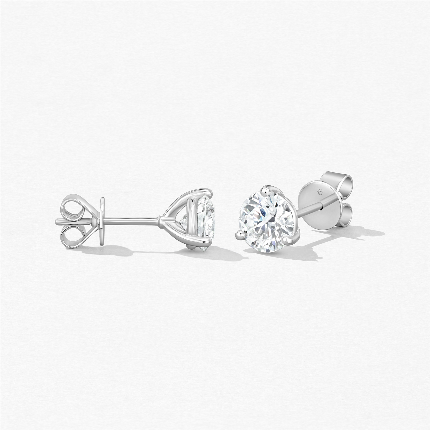 Hearts On Fire 1/4 ct Three-Prong Diamond Studs in 18k White Gold