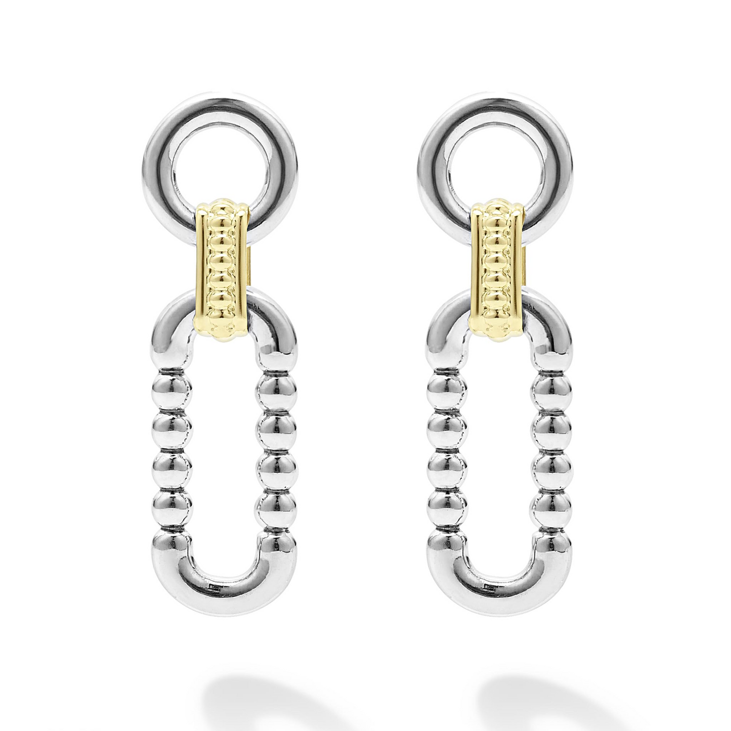 Lagos Two-Tone Link Drop Earrings