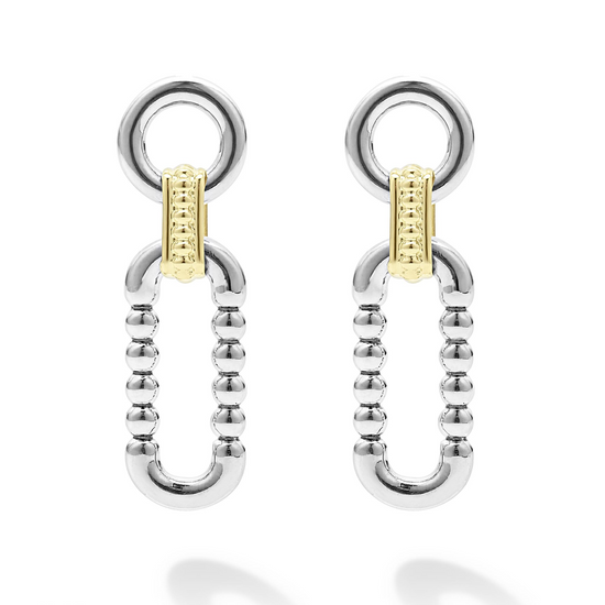 Lagos Two-Tone Link Drop Earrings