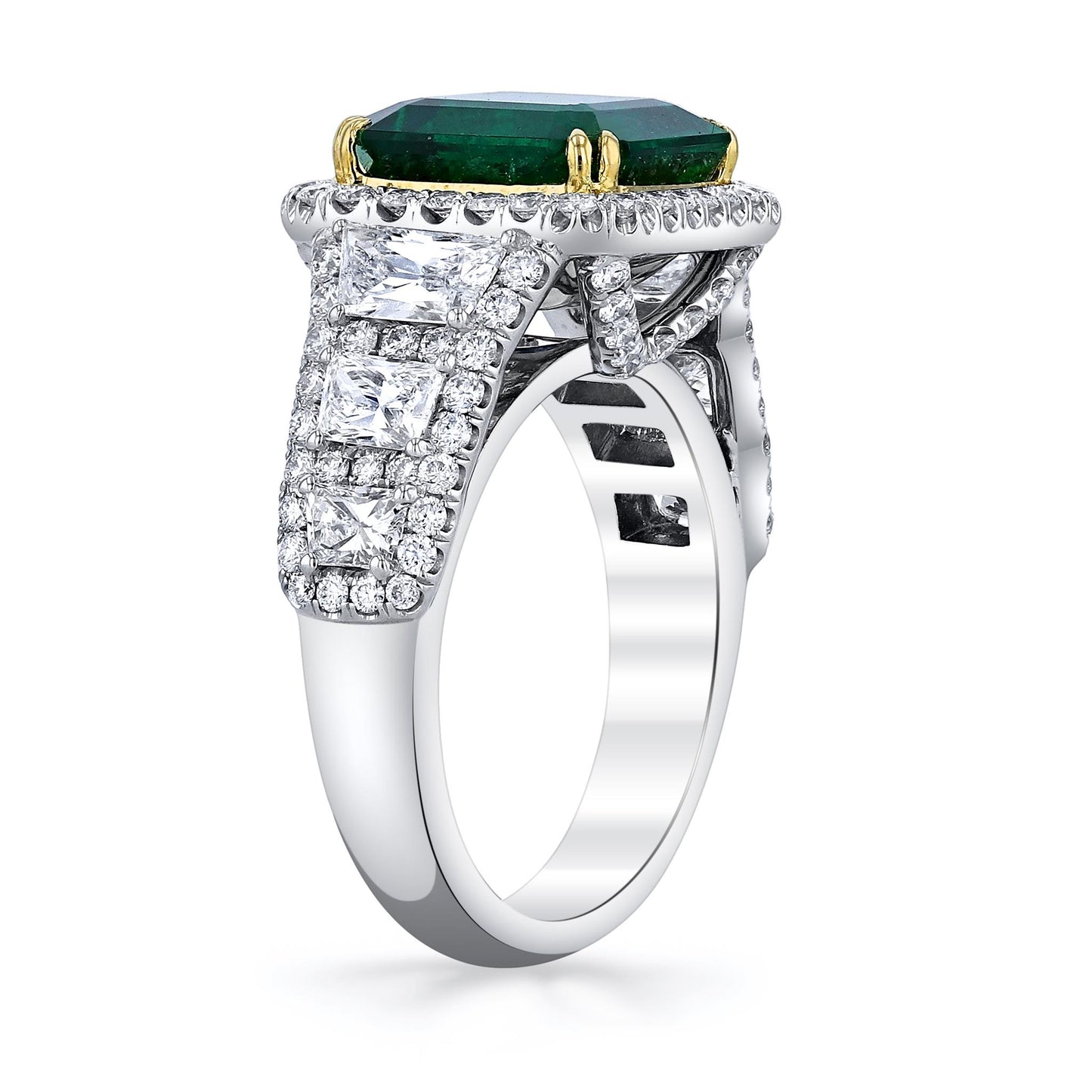 Joshua J Platinum, Emerald, & Traqezoid Diamond Ring