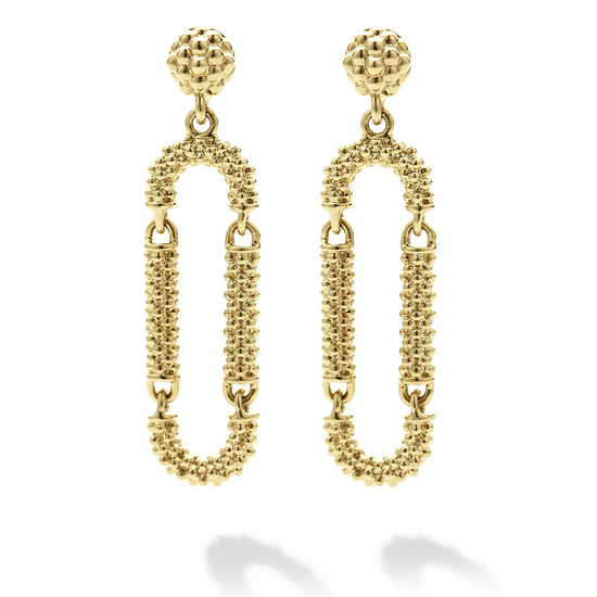 Lagos Superfine Caviar Drop Earrings in 18k Gold