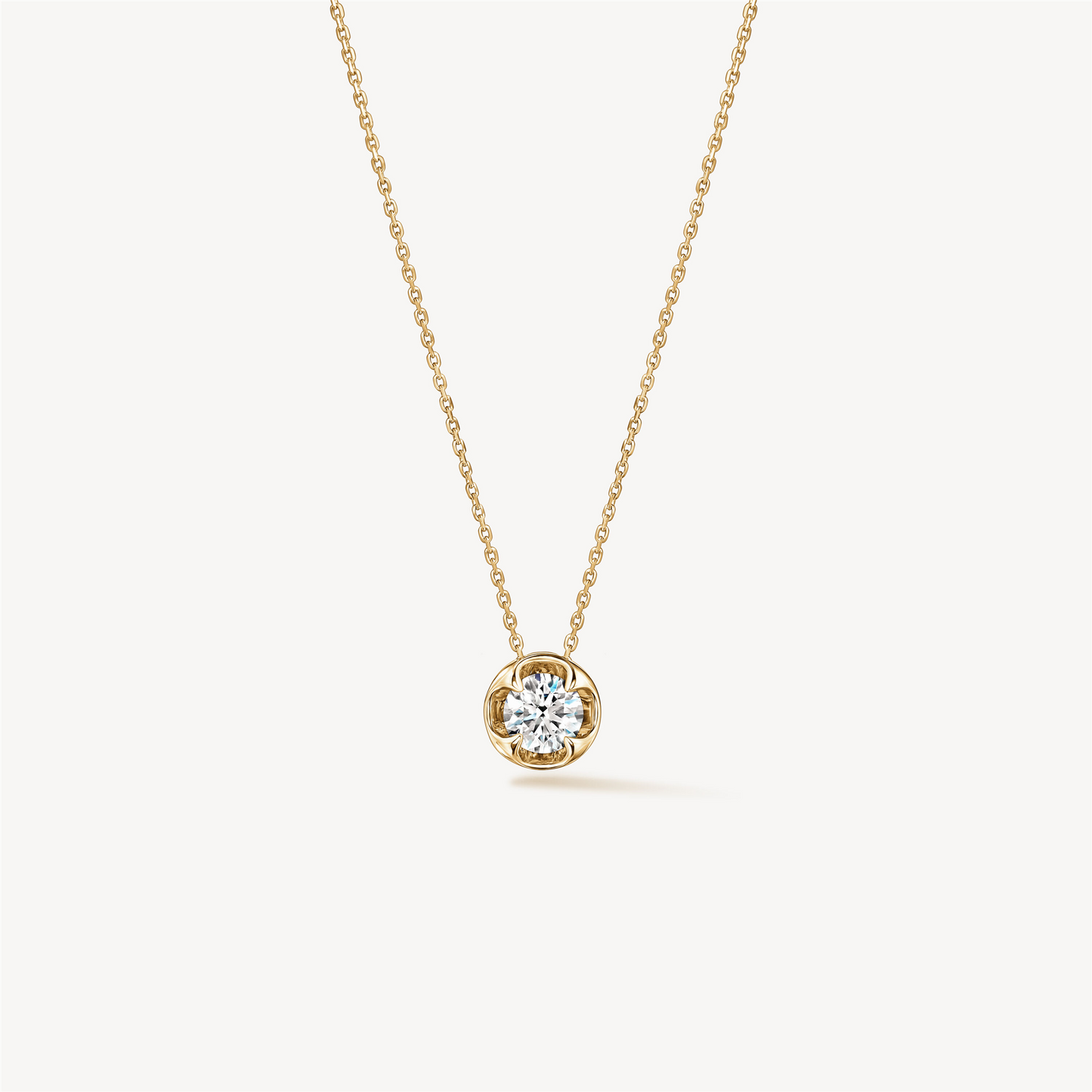Hearts On Fire Whimsical Circle Single Diamond Pendant Necklace in 18k Yellow Gold