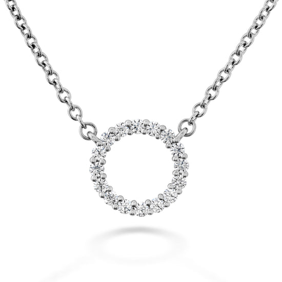 Hearts on Fire Small Signature Diamond Circle Pendant in 18k White Gold