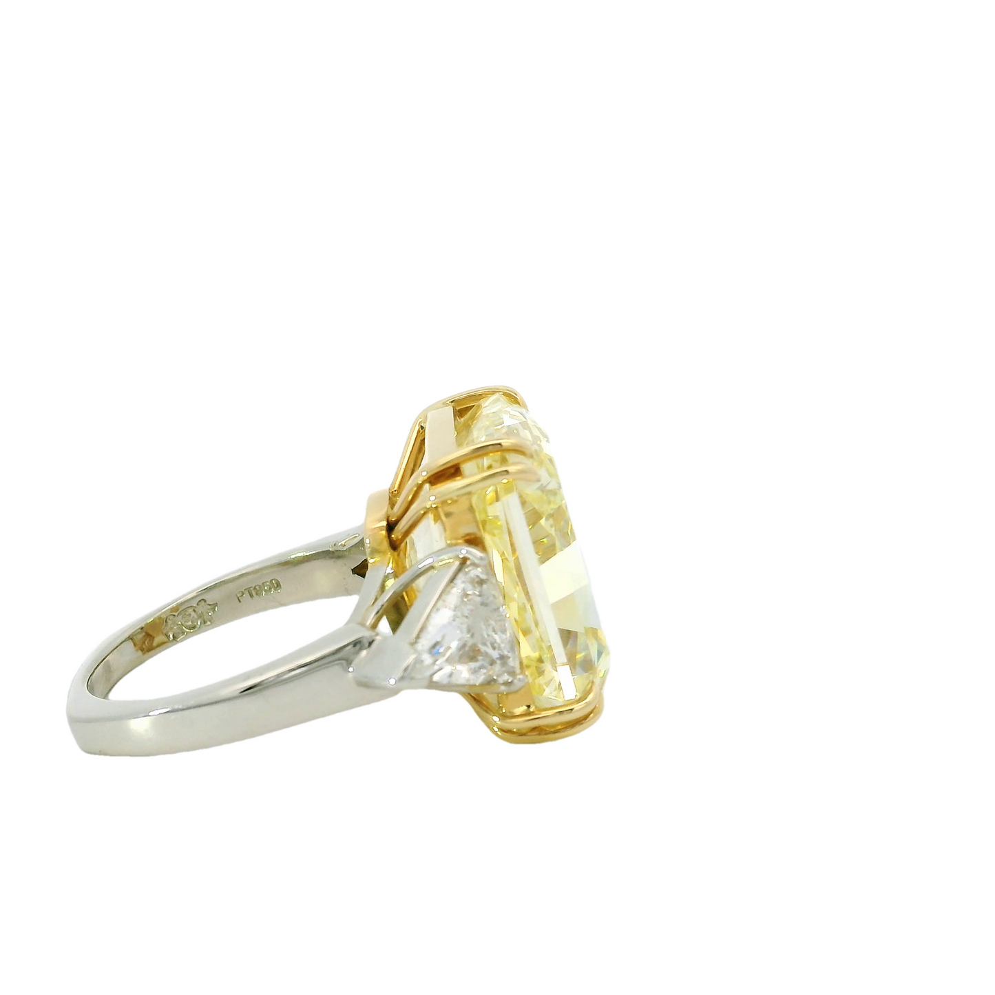 10ct Fancy Diamond 3-Stone Engagement Ring in 18k Yellow & White Gold