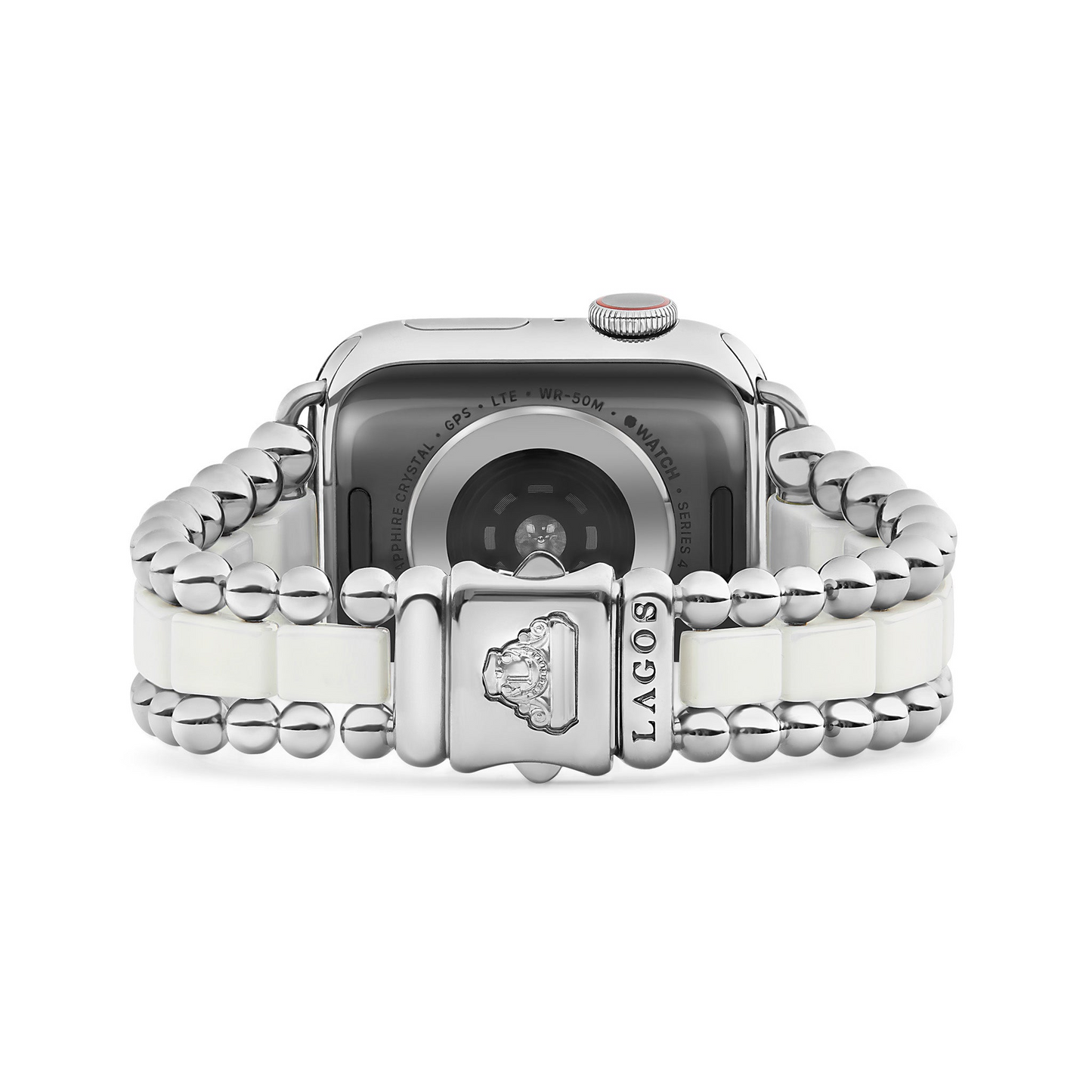 Lagos White Ceramic and Stainless Steel Watch Bracelet - 38-45mm
