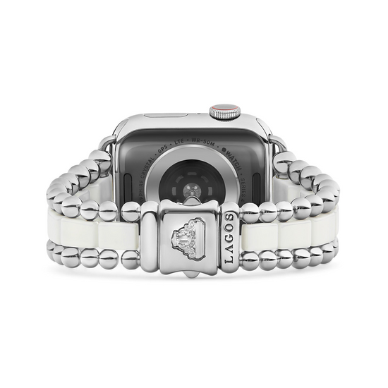 Lagos White Ceramic and Stainless Steel Watch Bracelet - 38-45mm