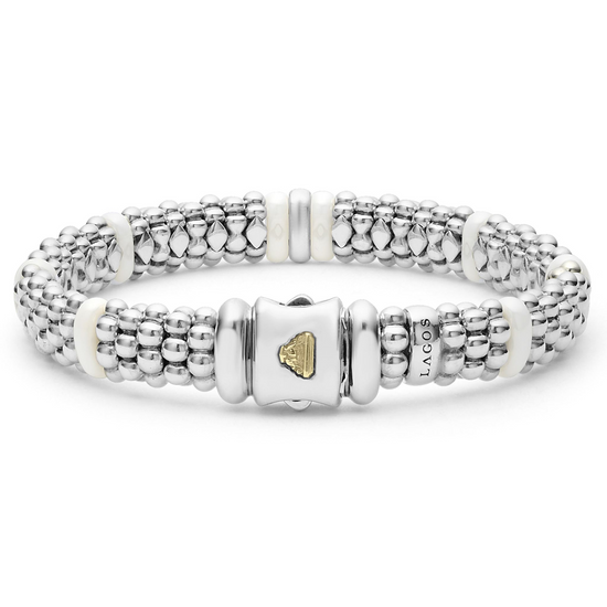 Lagos White Single Station Diamond Caviar Bracelet