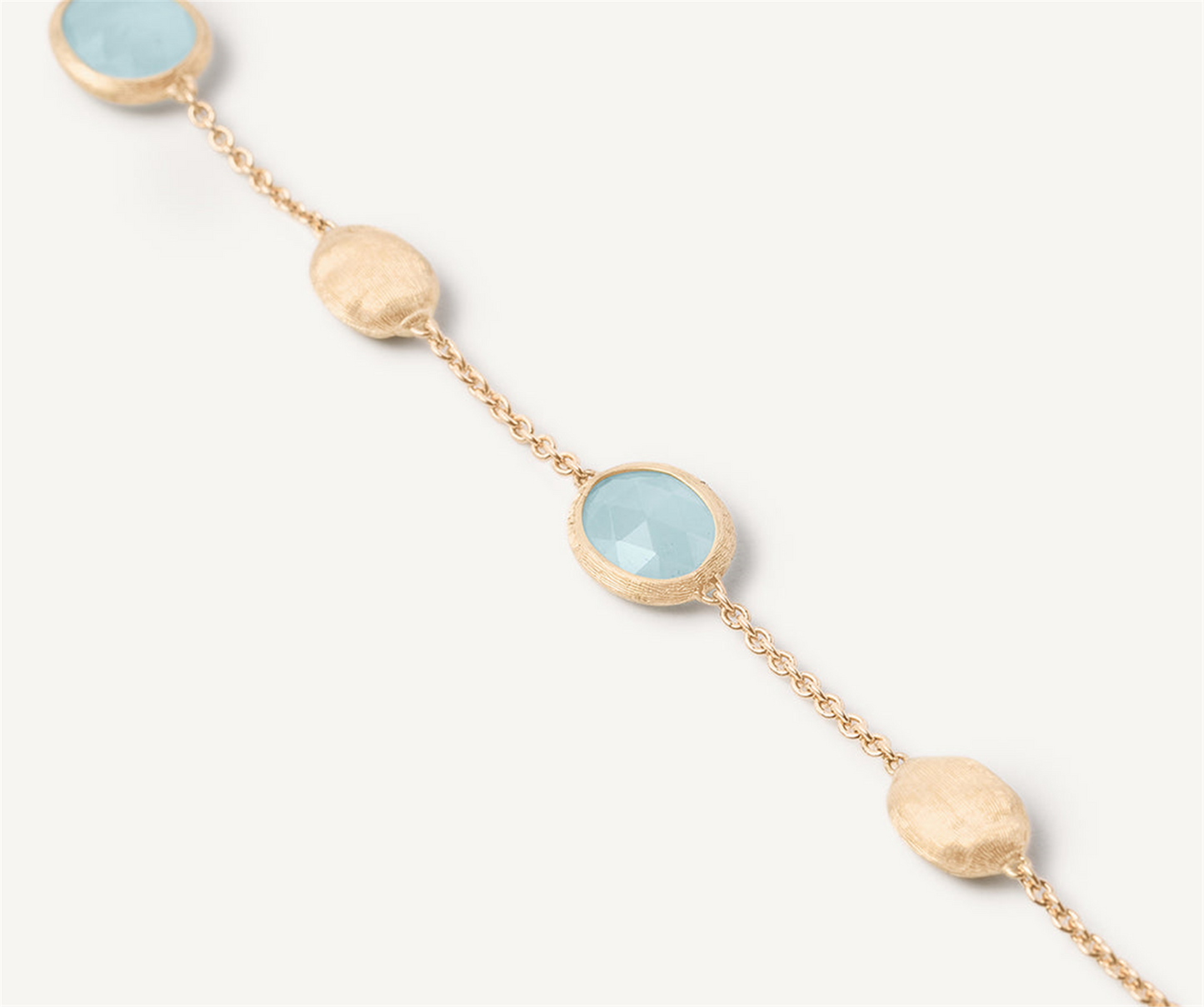 Marco Bicego 18k Yellow Gold Oval Aquamarine & Gold Bracelet